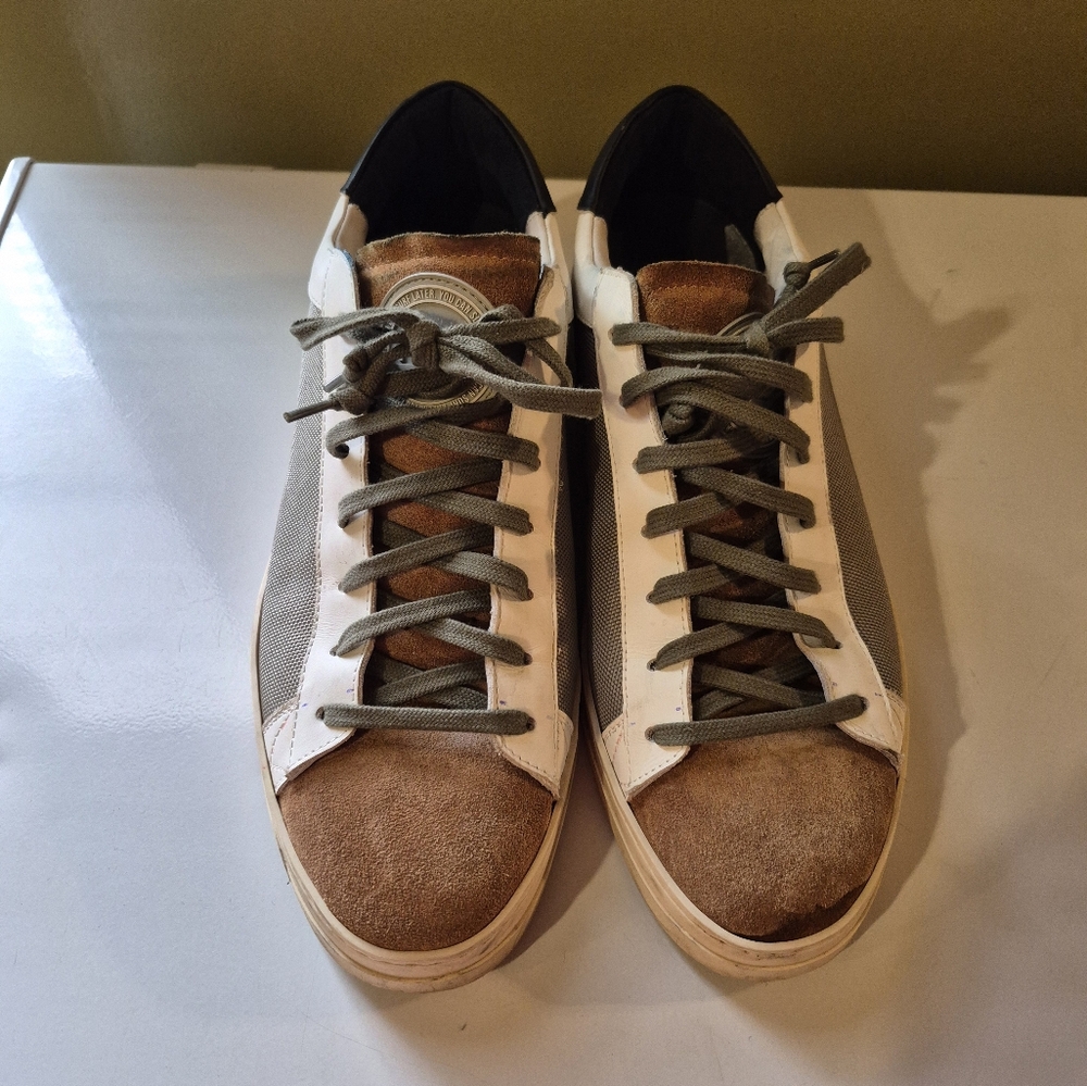 P448 Italian Leather Jack Peaky Distressed Men's Sneakers 12